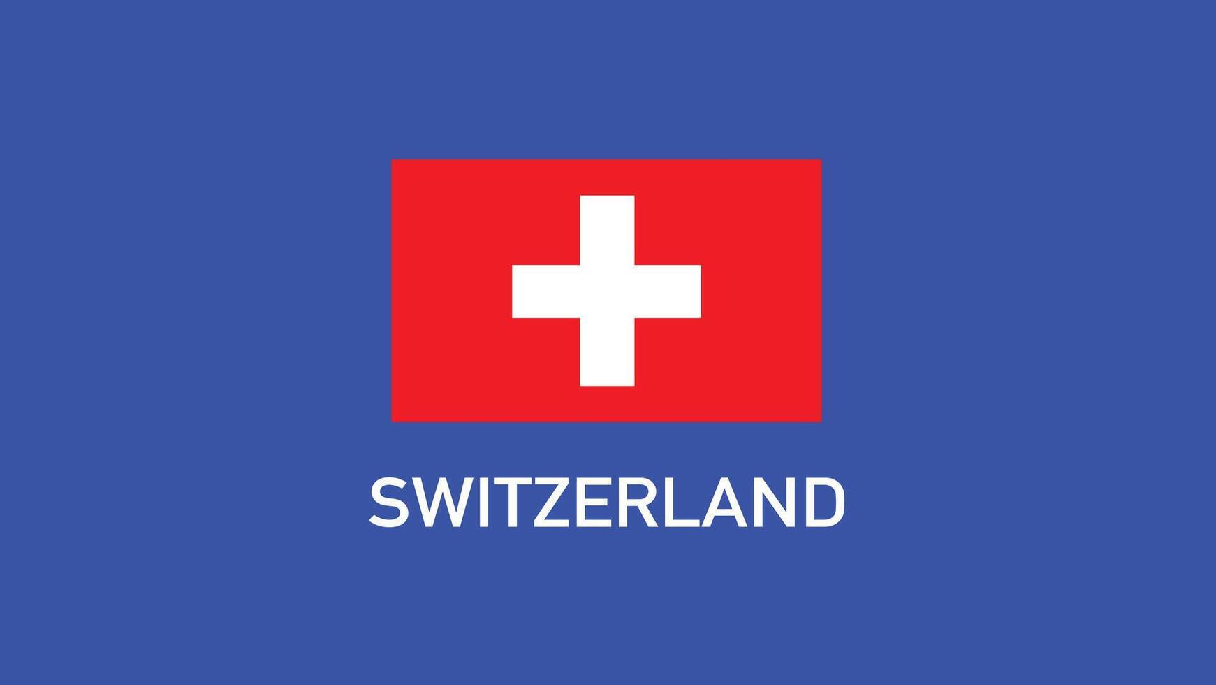 Switzerland Flag Teams European Nations 2024 Abstract Countries European Germany Football Symbol Logo Design Illustration vector