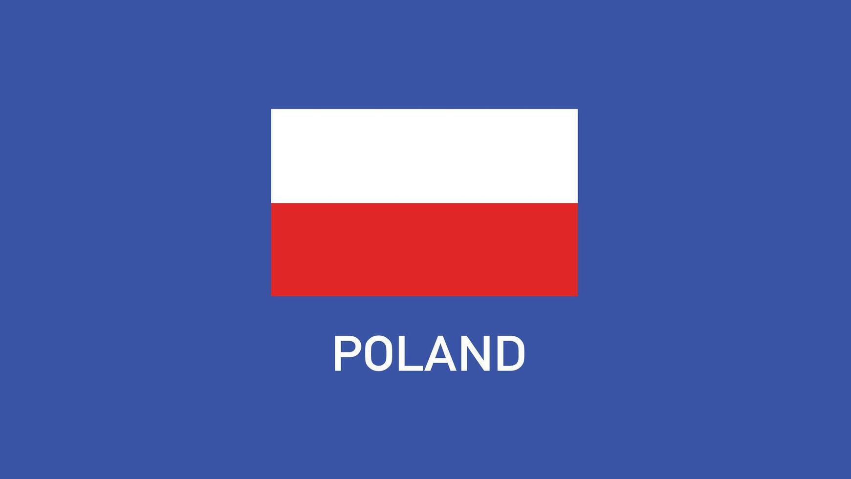 Poland Flag Teams European Nations 2024 Abstract Countries European Germany Football Symbol Logo Design Illustration vector