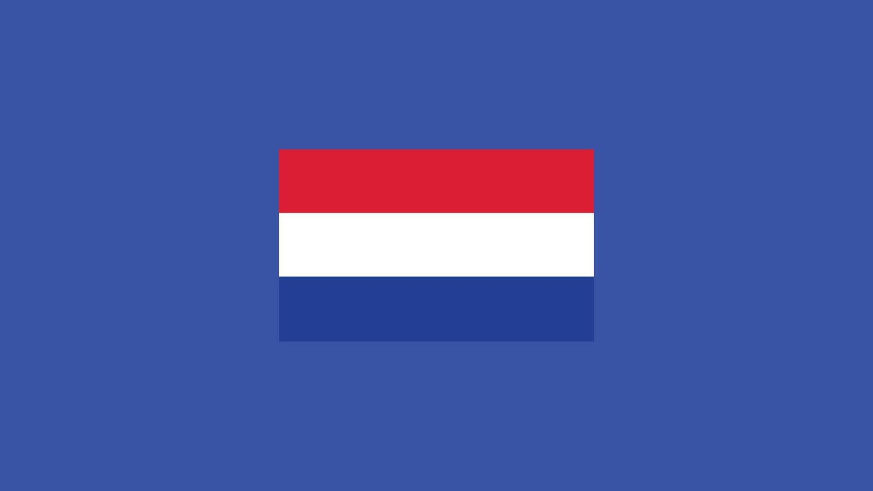 Países Bajos bandera europeo naciones 2024 equipos países europeo Alemania fútbol americano símbolo logo diseño ilustración vector
