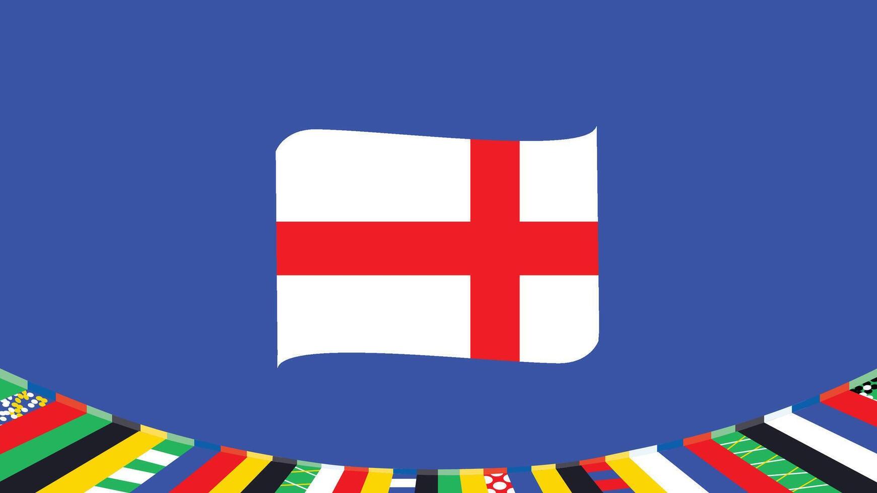 Inglaterra bandera cinta europeo naciones 2024 equipos países europeo Alemania fútbol americano símbolo logo diseño ilustración vector