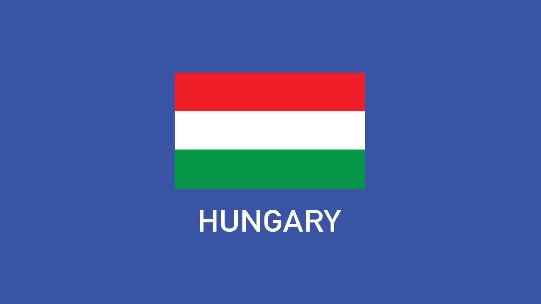 Hungary Flag Teams European Nations 2024 Abstract Countries European Germany Football Symbol Logo Design Illustration vector