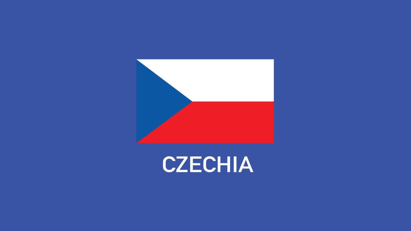 Chequia bandera equipos europeo naciones 2024 resumen países europeo Alemania fútbol americano símbolo logo diseño ilustración vector