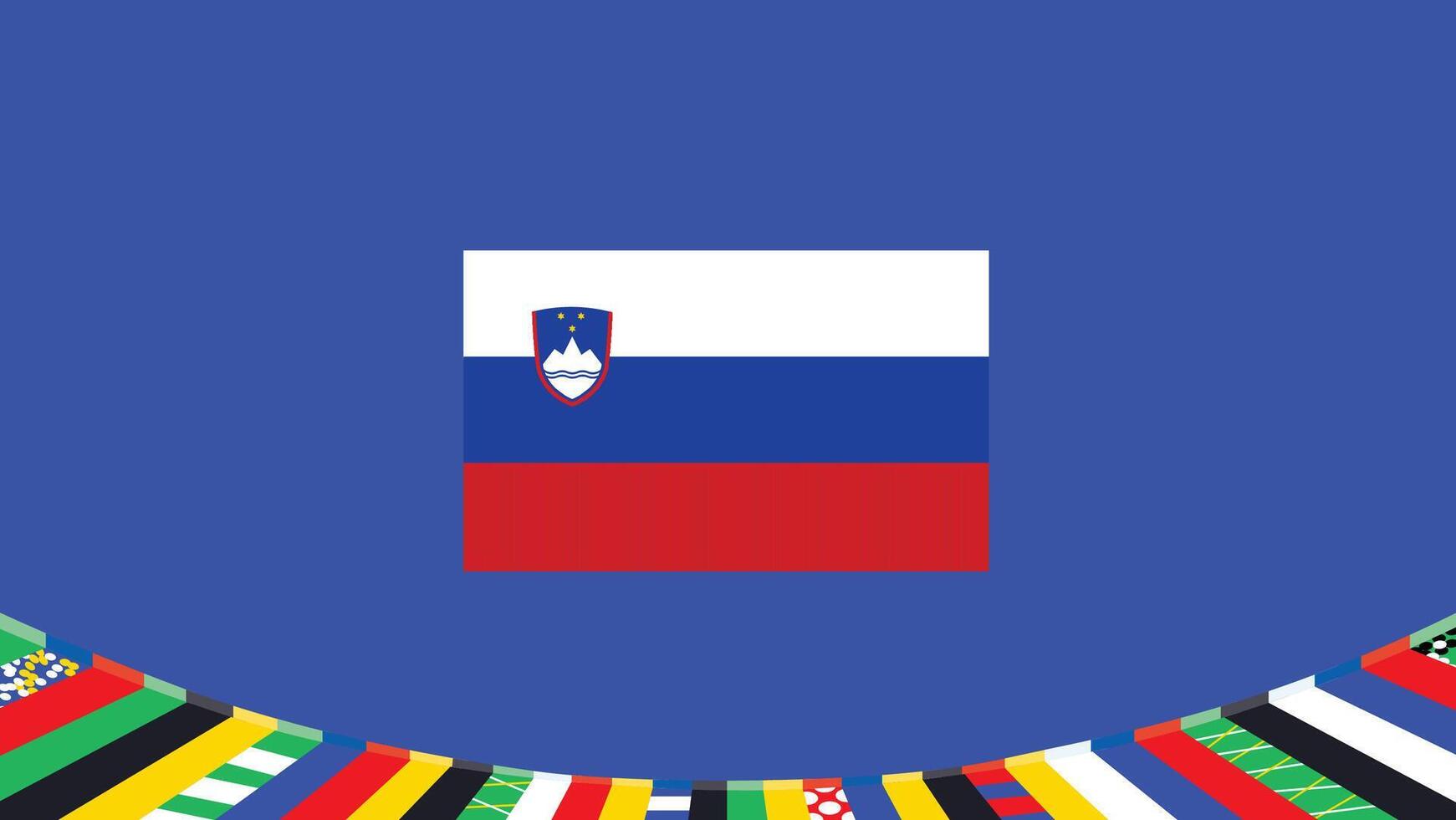 Slovenia Flag Symbol European Nations 2024 Teams Countries European Germany Football Logo Design Illustration vector
