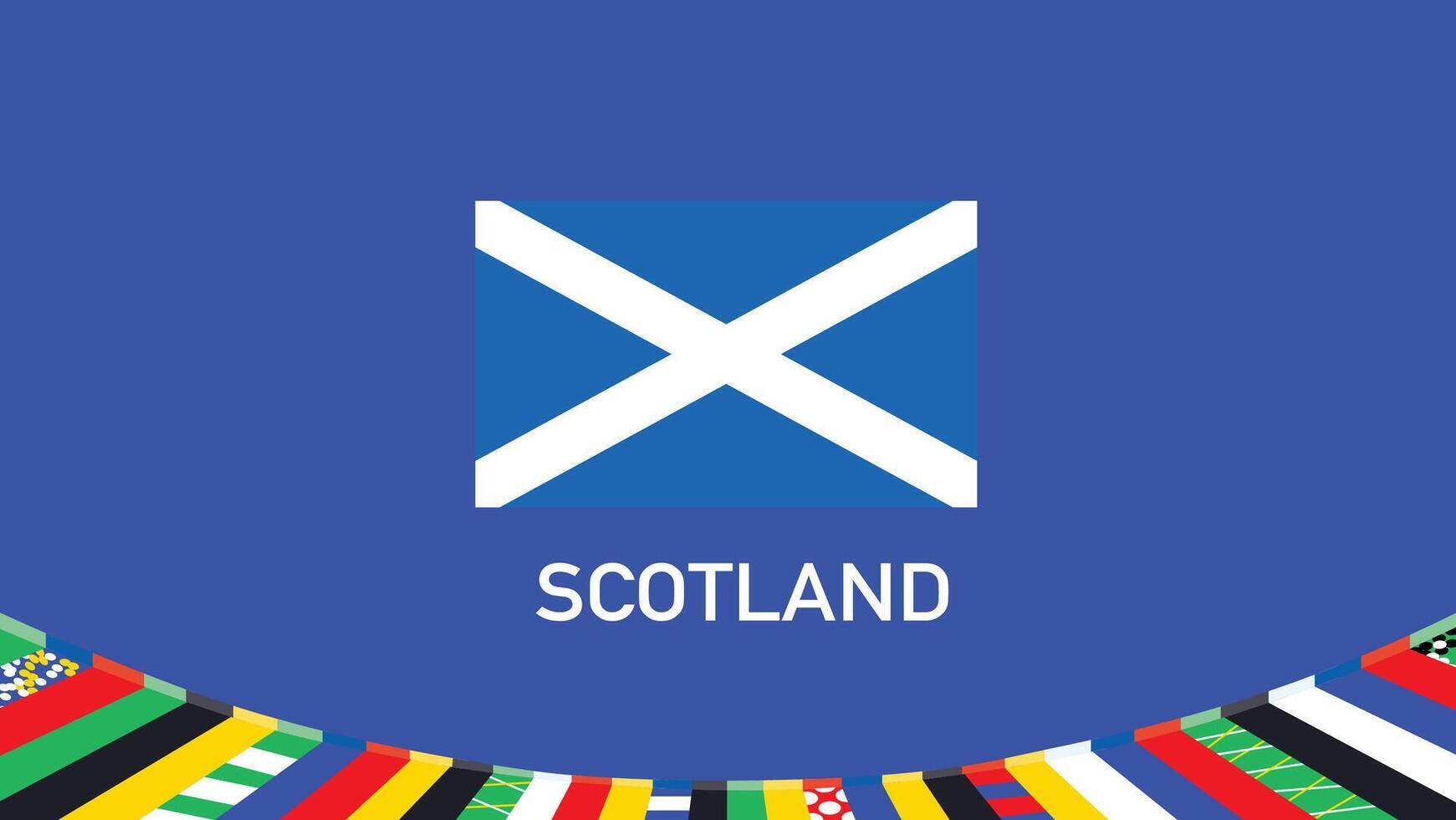 Scotland Flag Teams European Nations 2024 Symbol Abstract Countries European Germany Football Logo Design Illustration vector