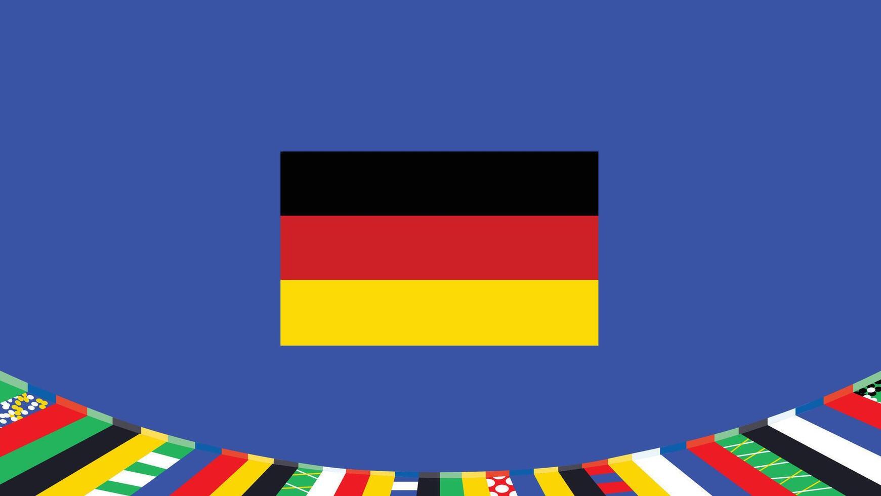Germany Flag Symbol European Nations 2024 Teams Countries European Germany Football Logo Design Illustration vector