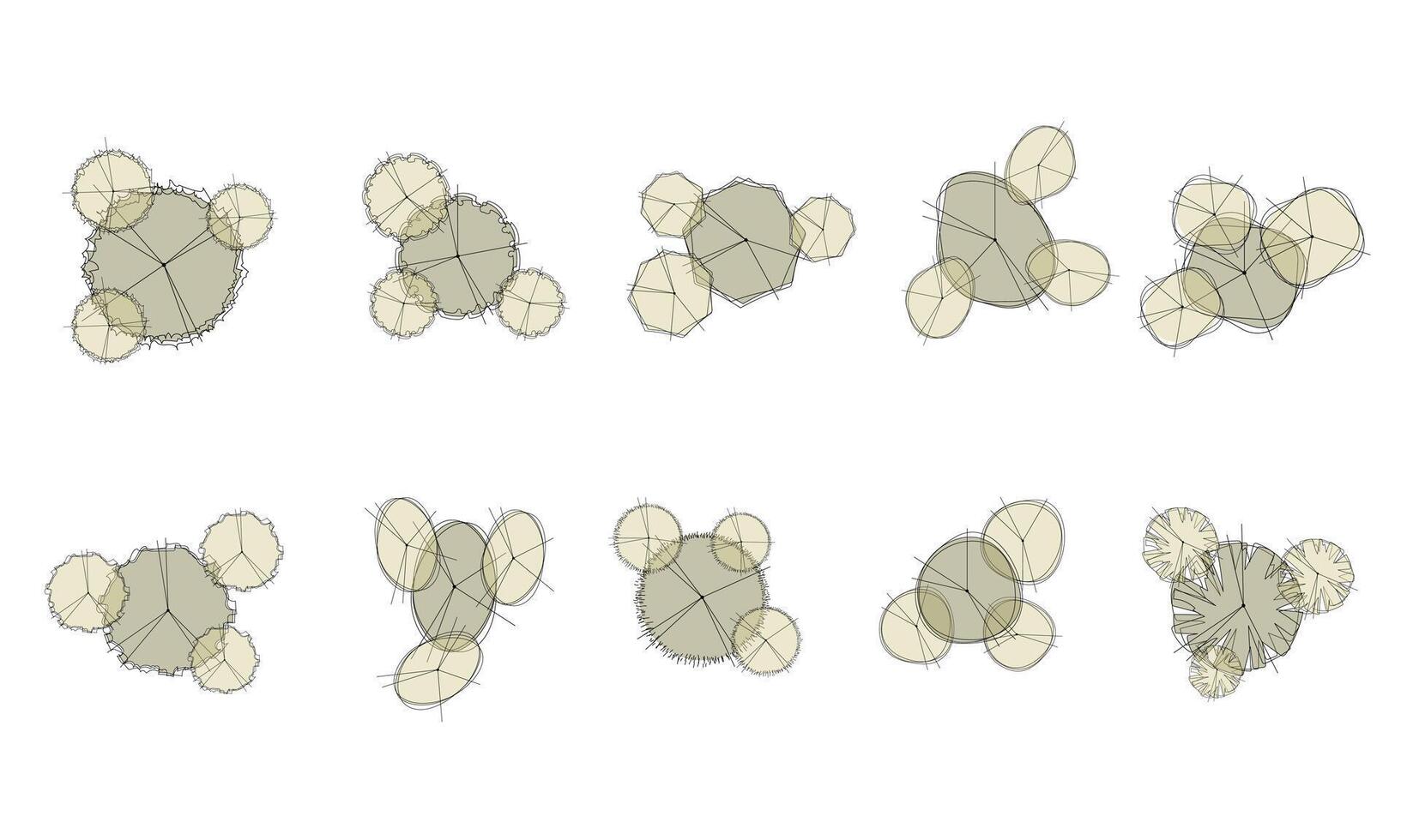 tree top view plant landscape architecture nature garden aerial. trees branch isolate collection illustration environment green botany urban bush park. tree architecture conifer decorative. vector