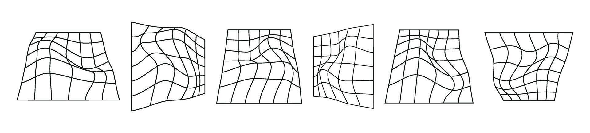 resumen 3d estructura metálica malla cuadrícula con un ola modelo. plano ilustración aislado en blanco antecedentes. vector