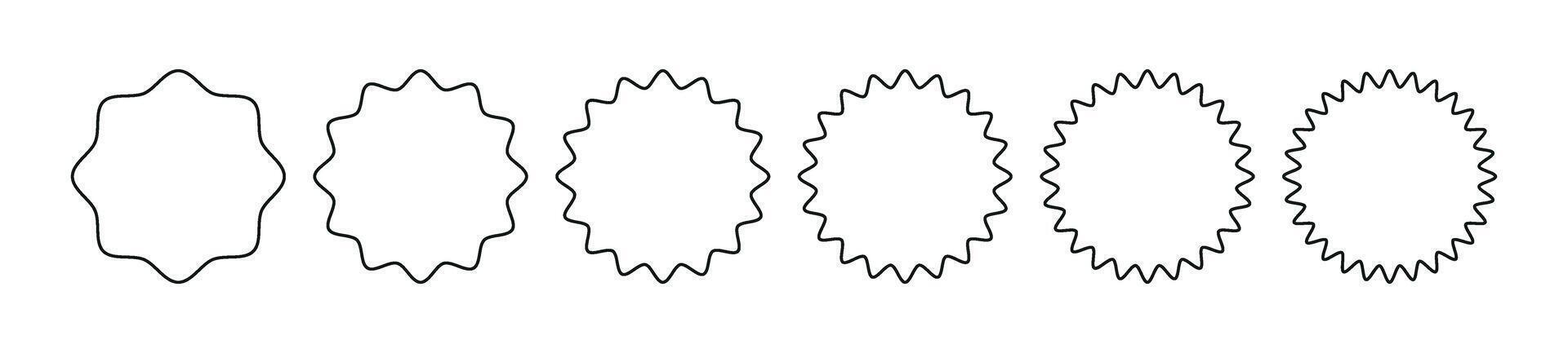 circular Insignia zigzag modelo ,redondo línea frontera borde. plano ilustración aislado en blanco antecedentes. vector