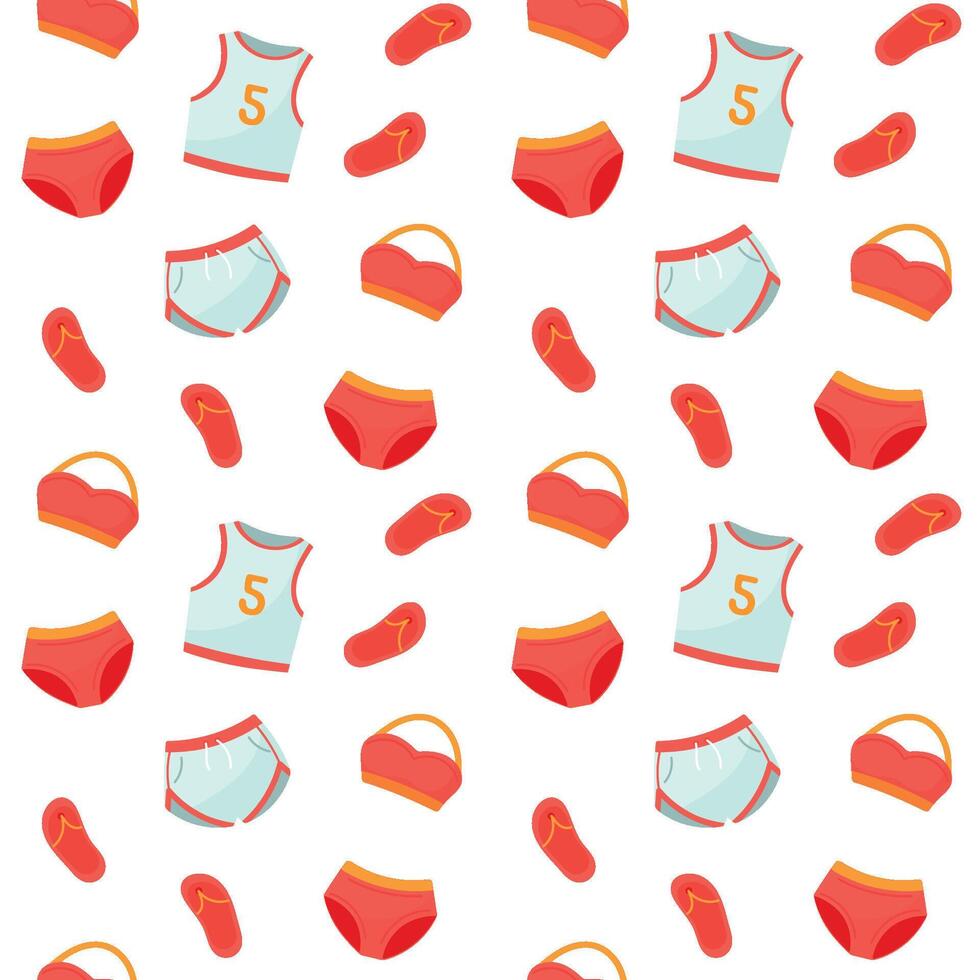 seamless pattern with women's underwear on a white background. vector