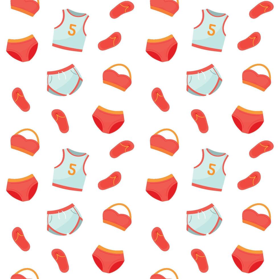 seamless pattern with women's underwear on a white background. vector