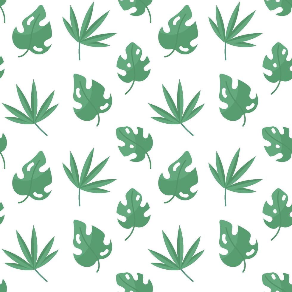 Seamless pattern with monstera leaves on a white background. vector