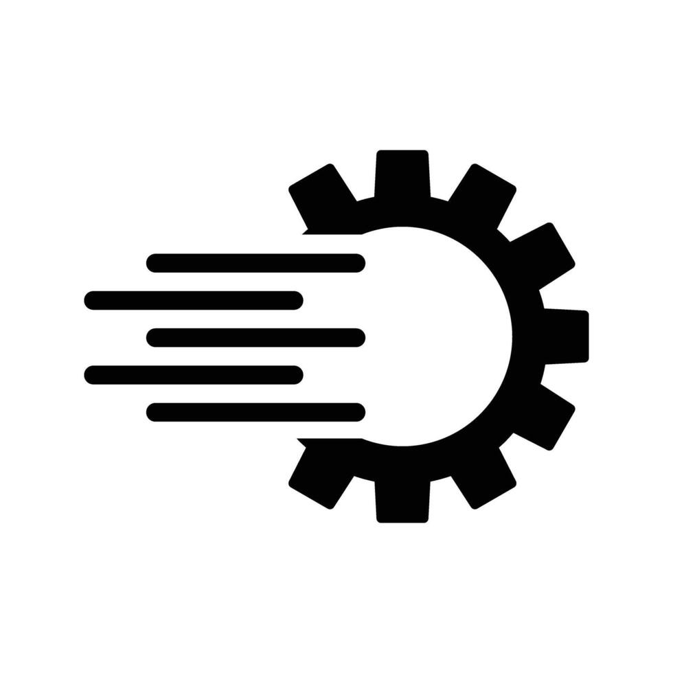 Fast repair, fast gear, cogwheel with fast or quick sign icon vector
