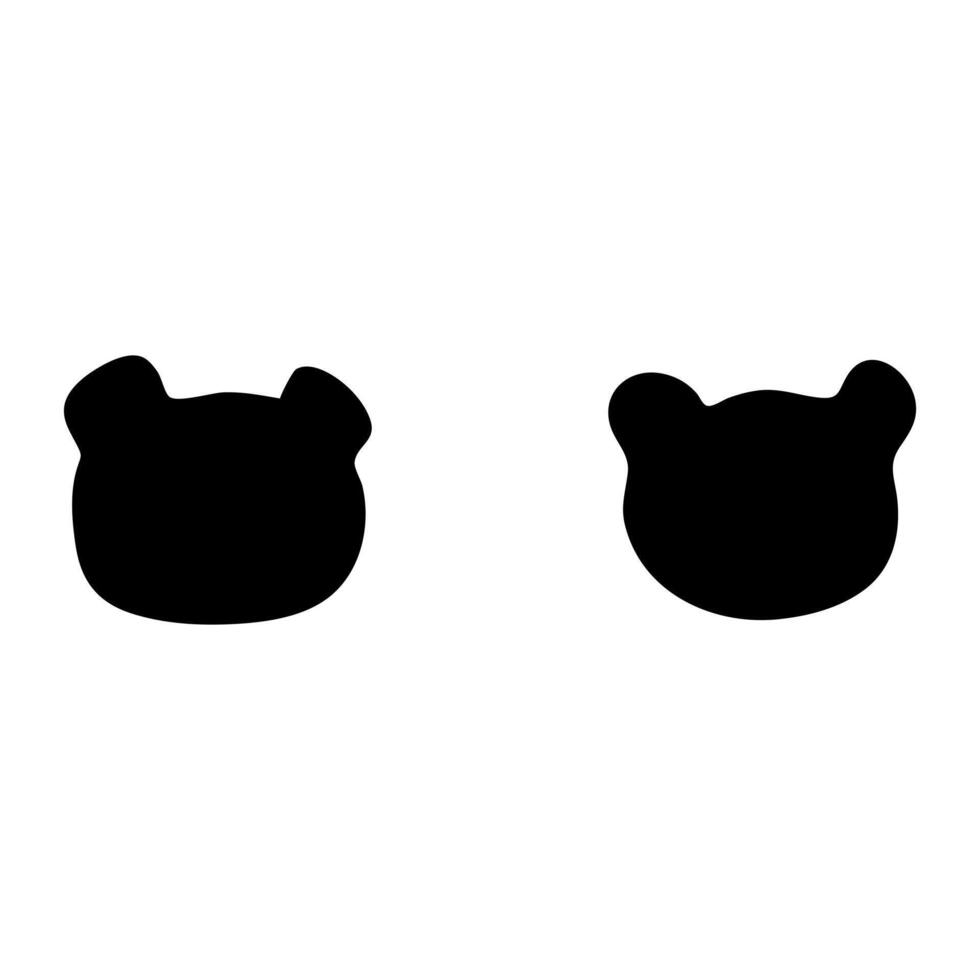 Simple silhouette bear face icon vector