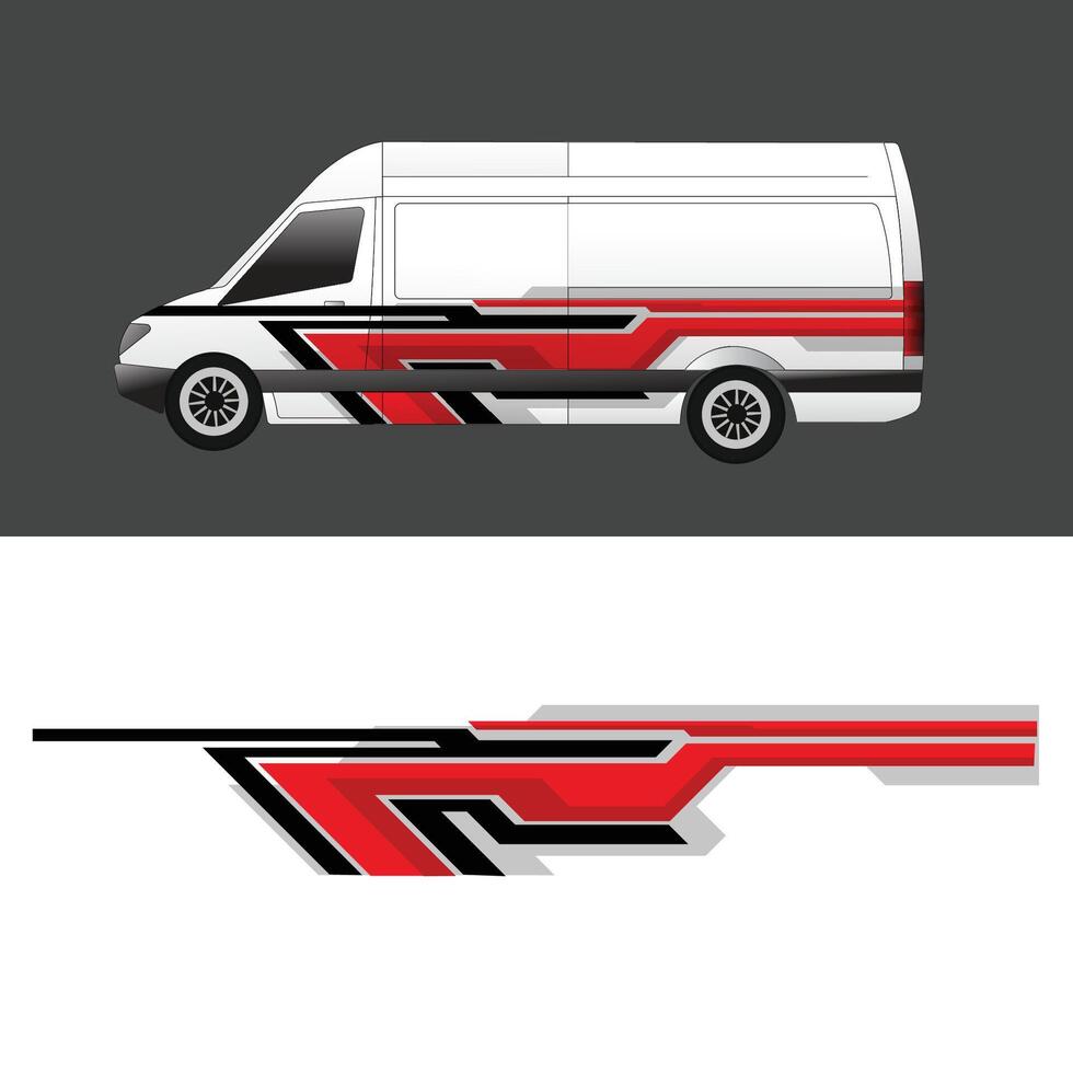 van car wrap decal design vector