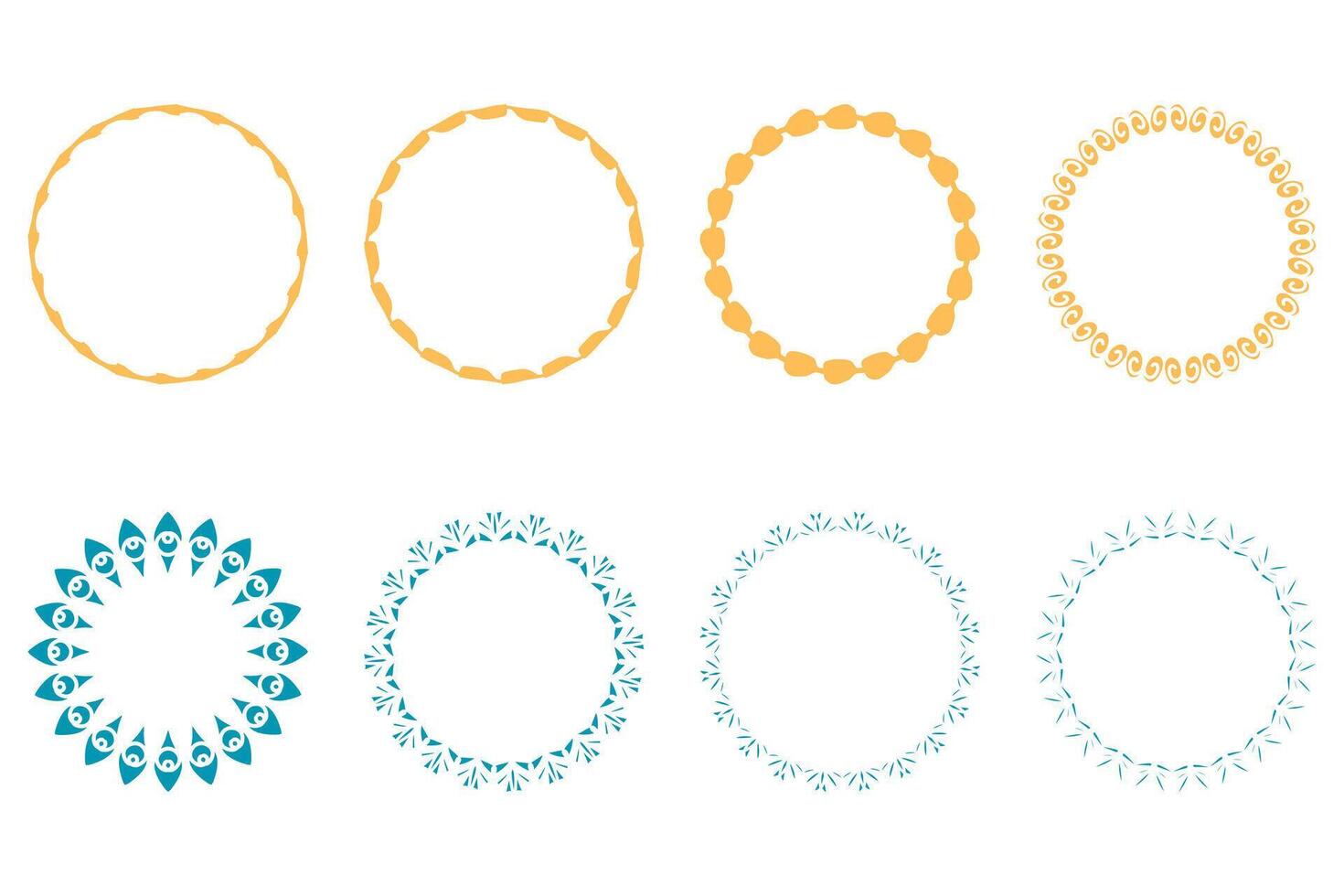 Decorative ornament frame set design vector