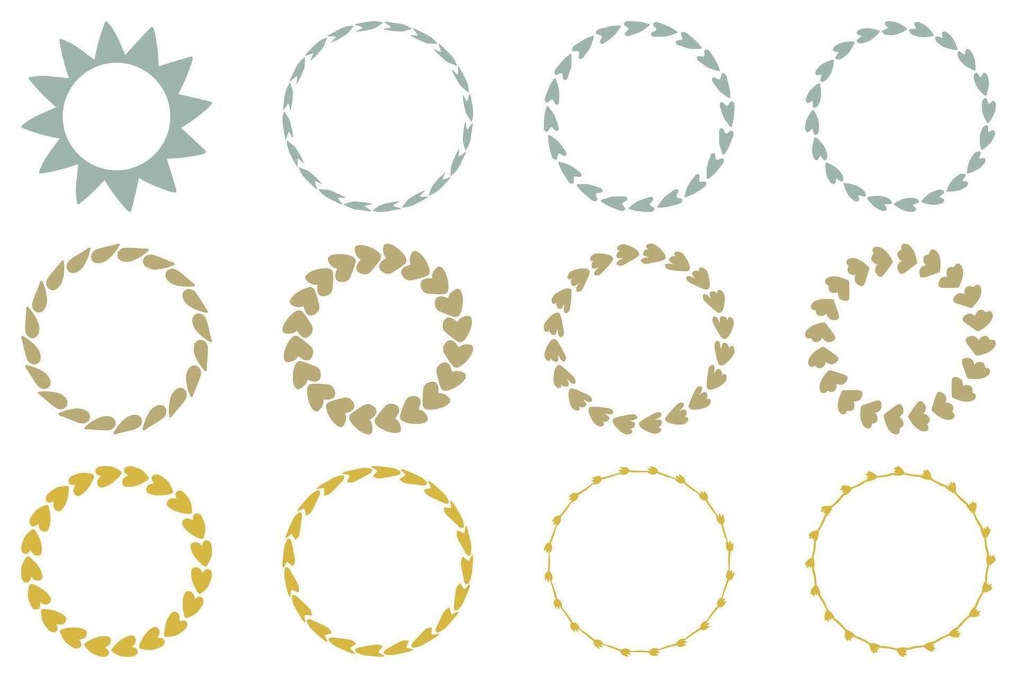 Botanical decorative frame design set vector