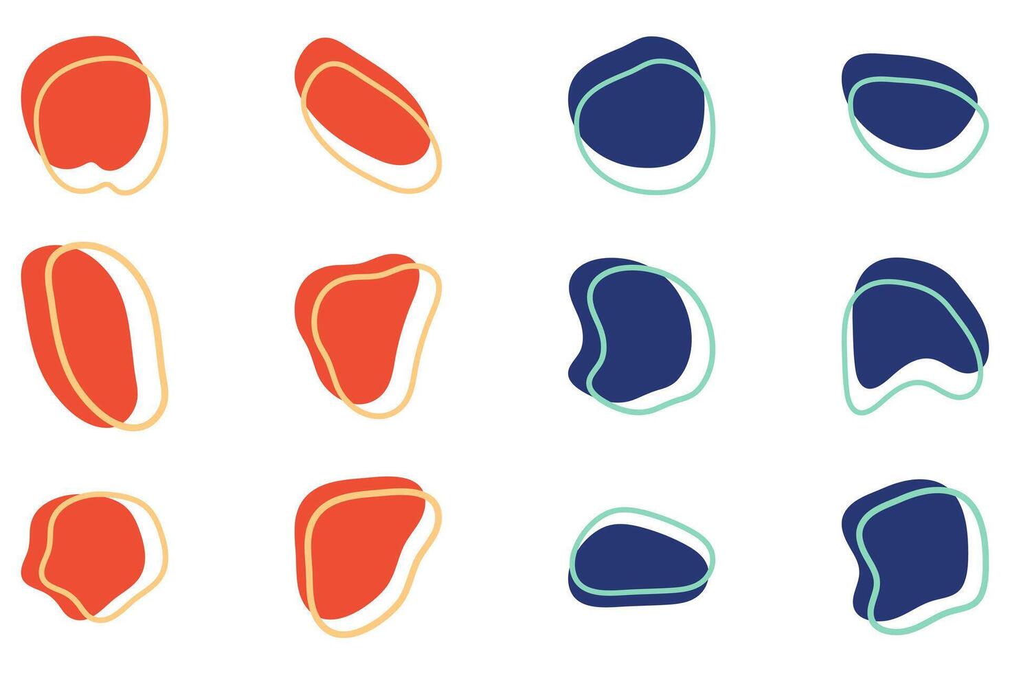 Simple blob abstract shape design set vector