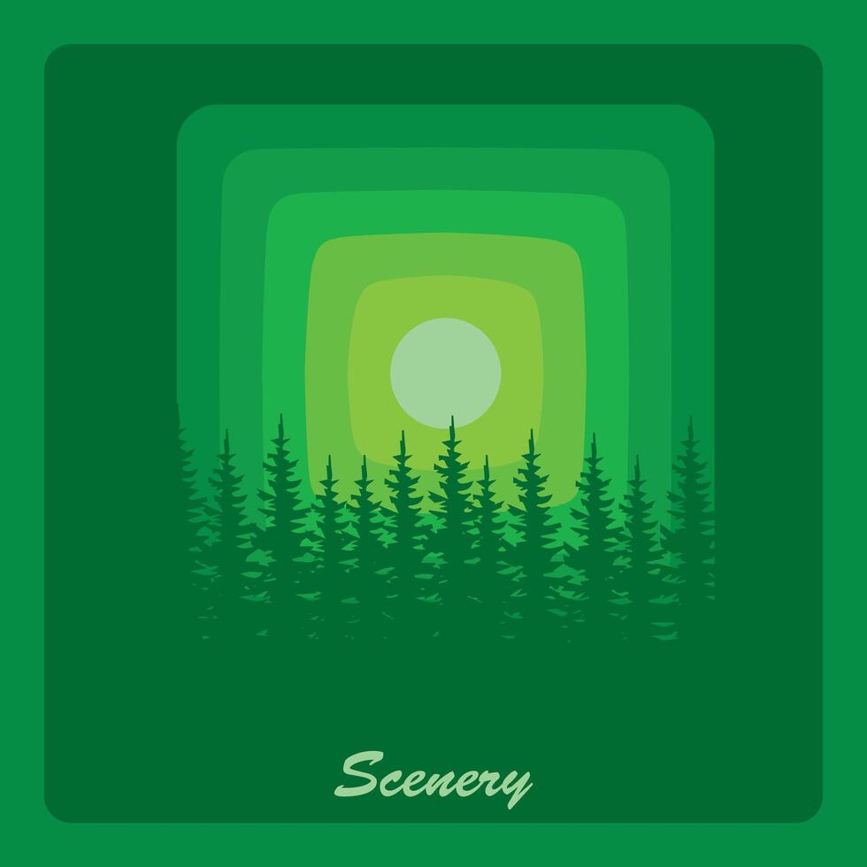bosque silueta para emblema,bosque logo ilustracion vector
