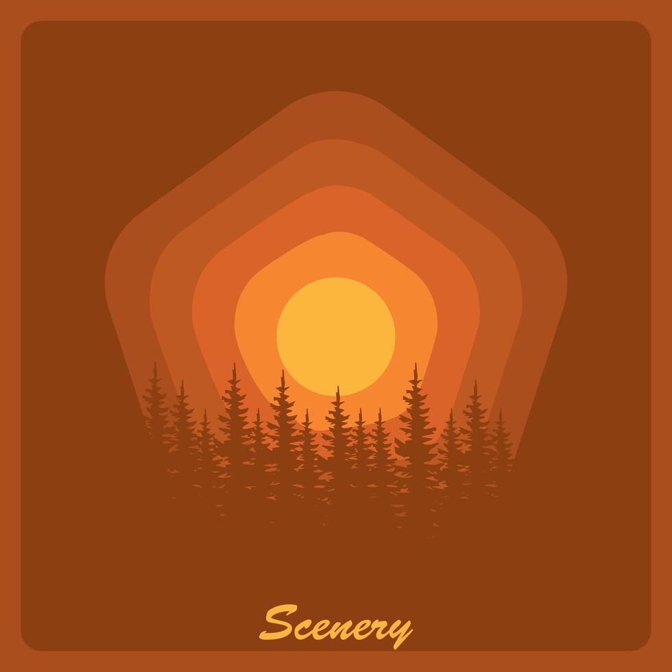 Forest silhouette for emblem,forest logo ilustration vector