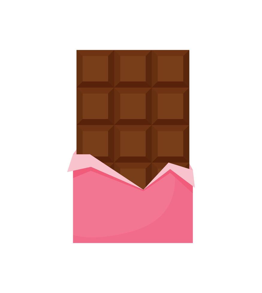 chocolate bar con abierto envoltura ilustración vector