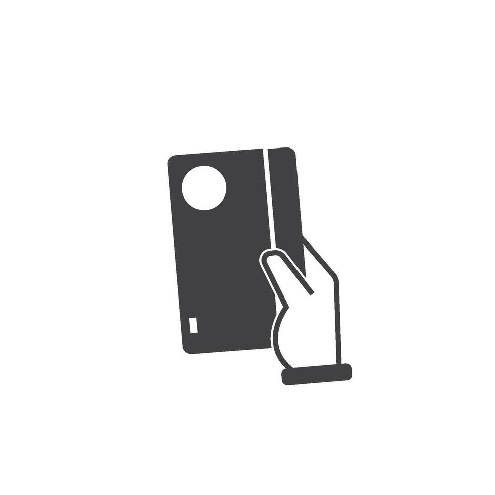 Hand holding credit card vector