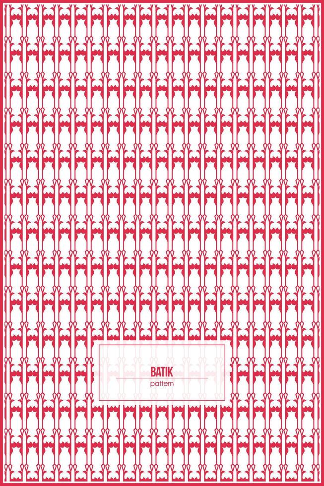red batik pattern of unique gate with multiple ornaments vector
