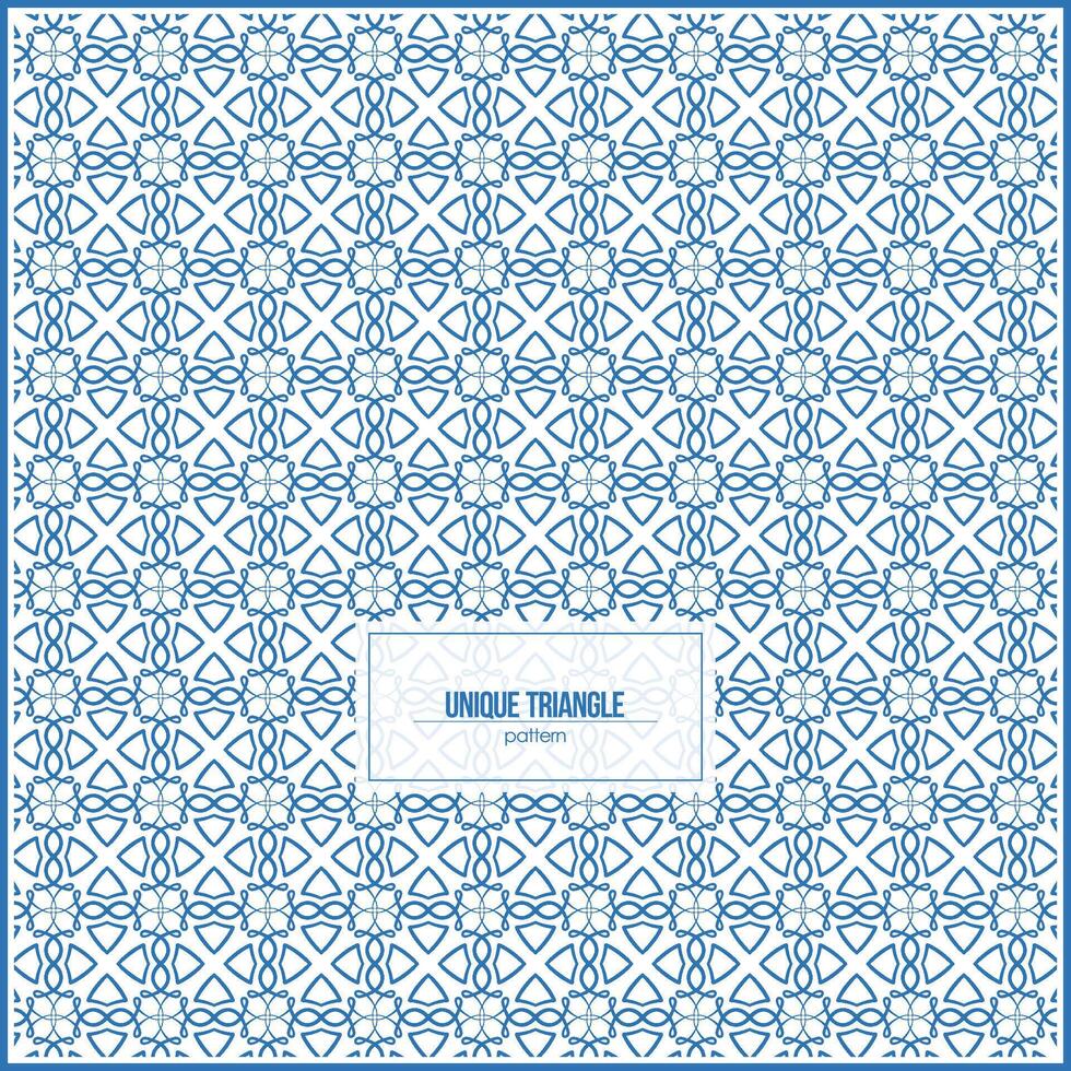 unique triangle pattern with multiple curly blue ornaments vector