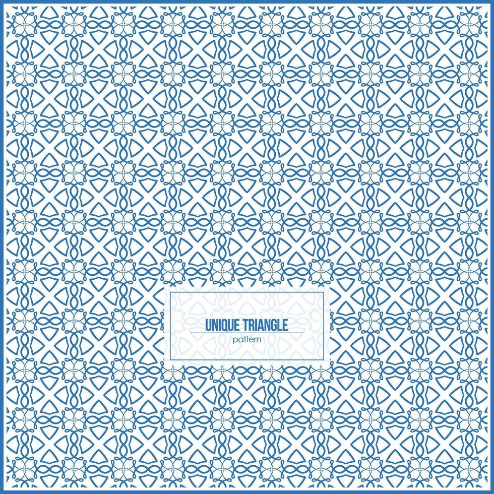 unique triangle pattern with multiple curly blue ornaments vector