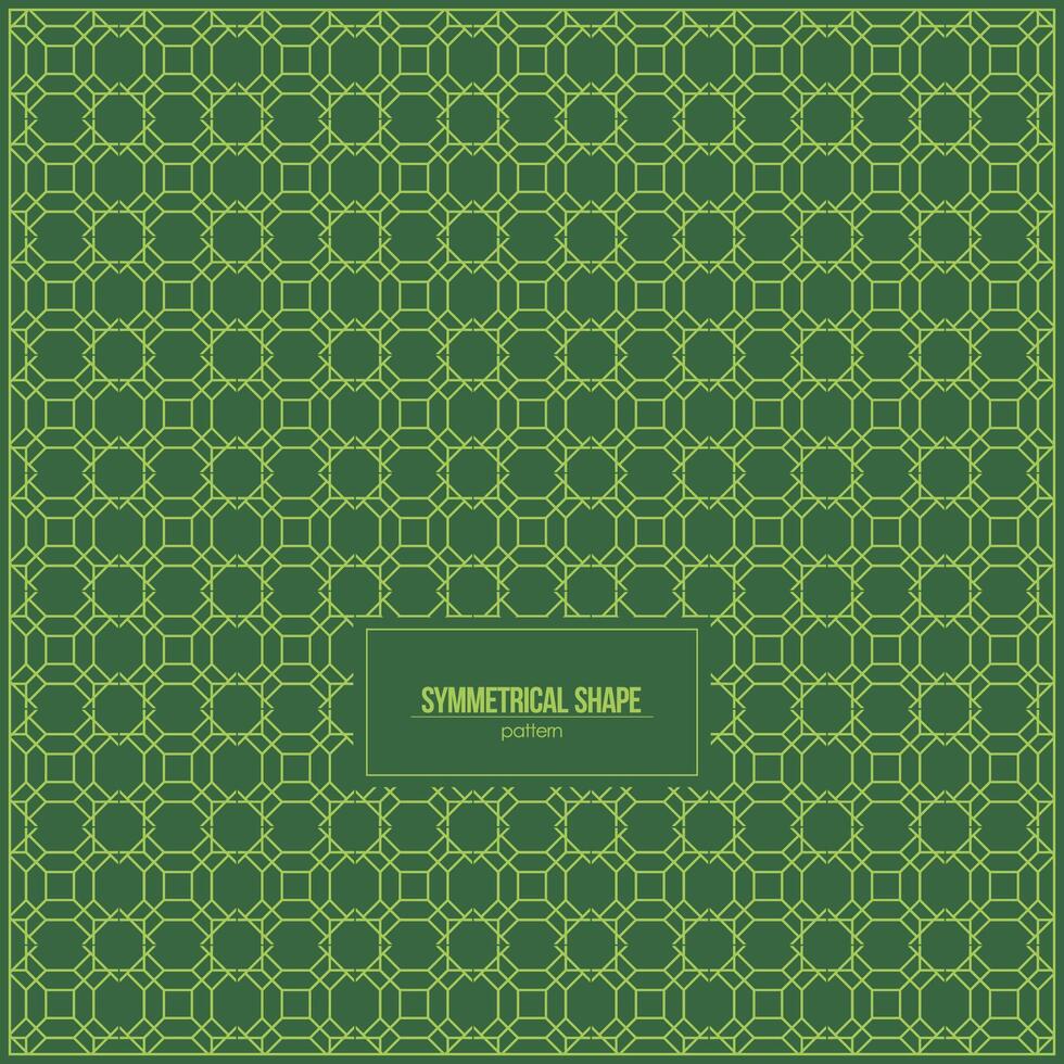 Symmetrical shape pattern with monochrome green style vector