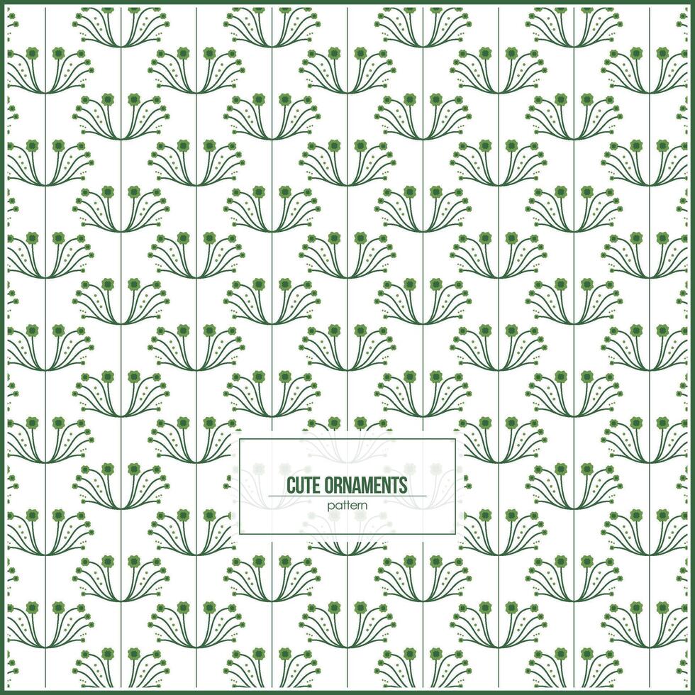 cute floral ornament pattern with dominant leaf green color vector