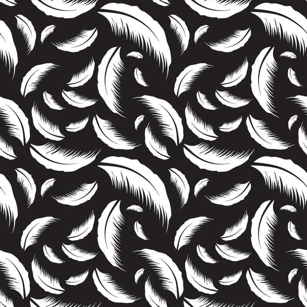 seamless pattern with coconut leaves vector