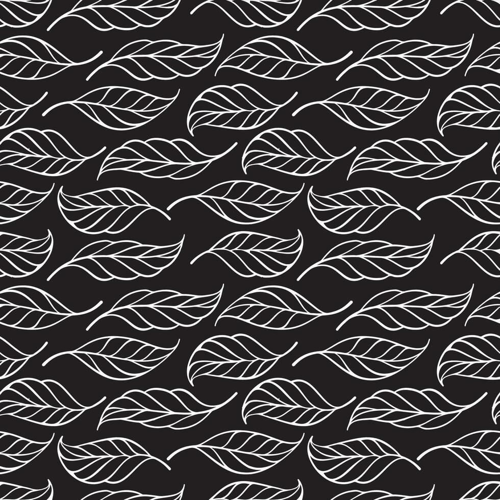 patrón sin costuras de hojas en blanco y negro vector