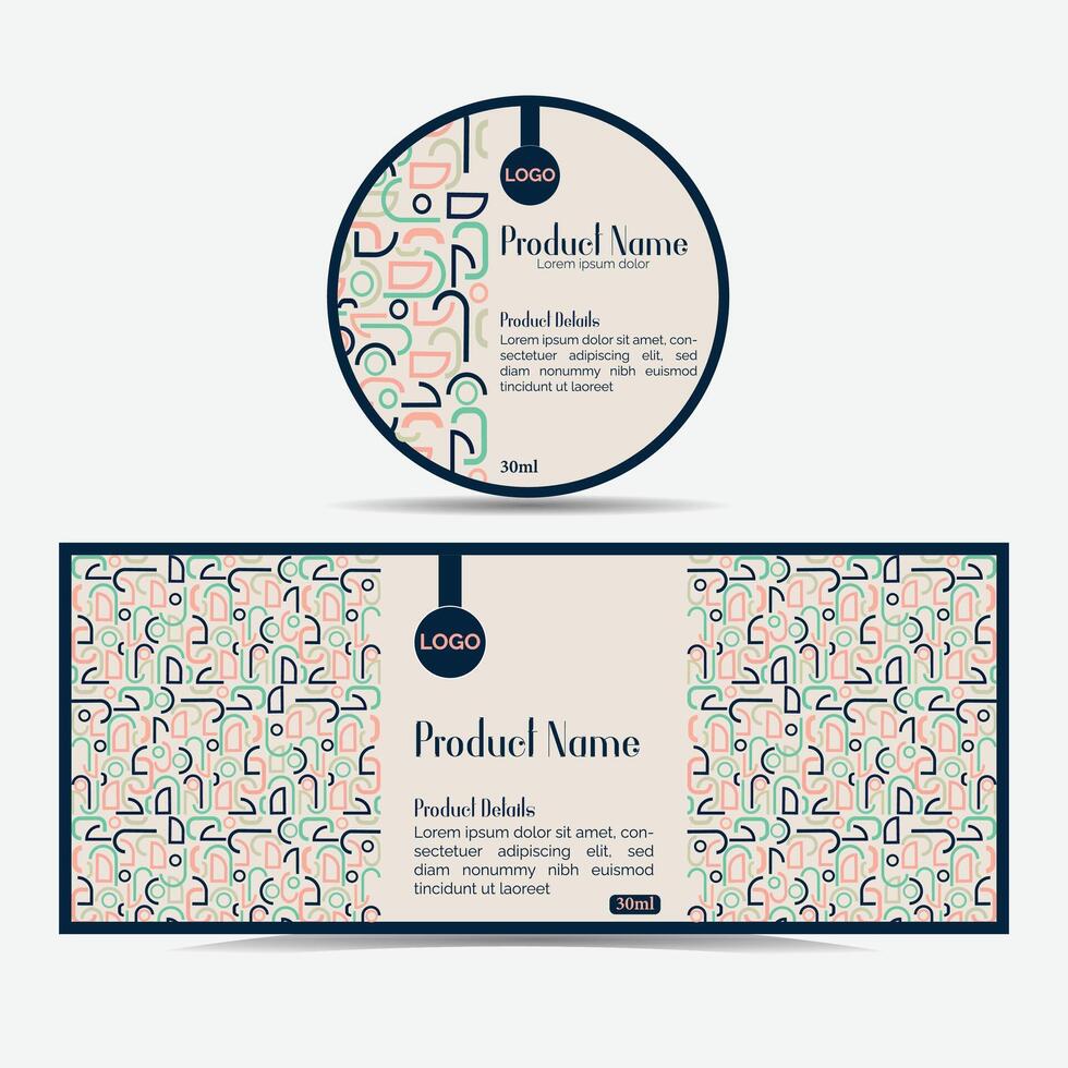 Modern product packaging design. Label design. vector