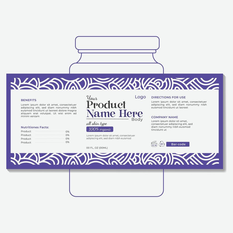 Creative product label template design vector