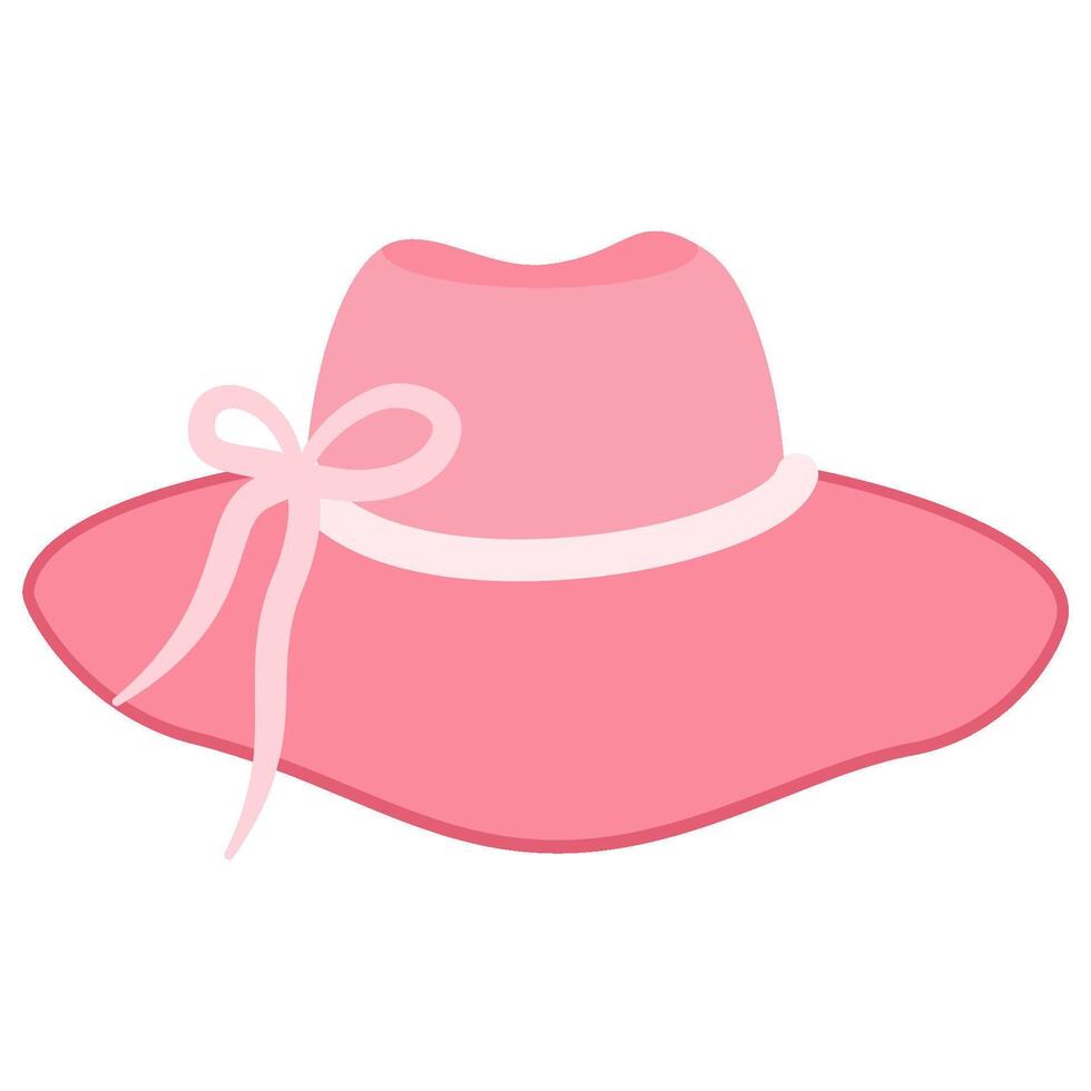 Pink summer hat vector