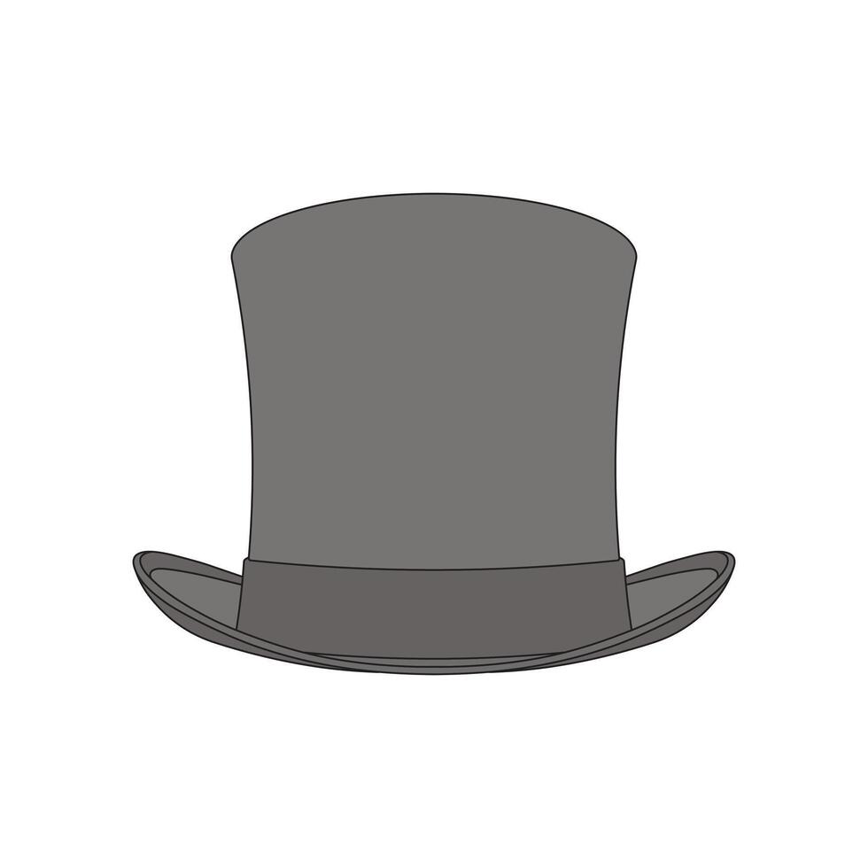 kids drawing cartoon illustration top hat icon Isolated on White vector