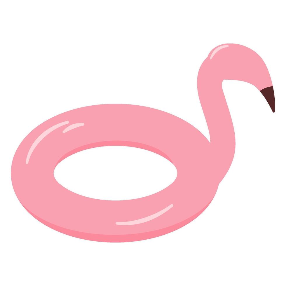 Flamingo swimming balloon vector