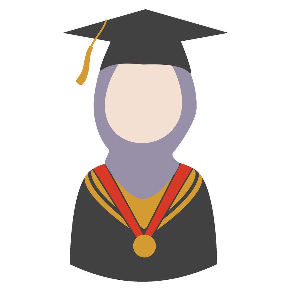 Muslim hijab graduation vector