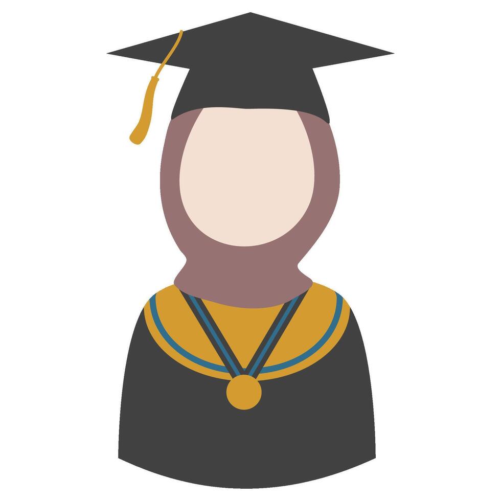 Muslim hijab graduation vector