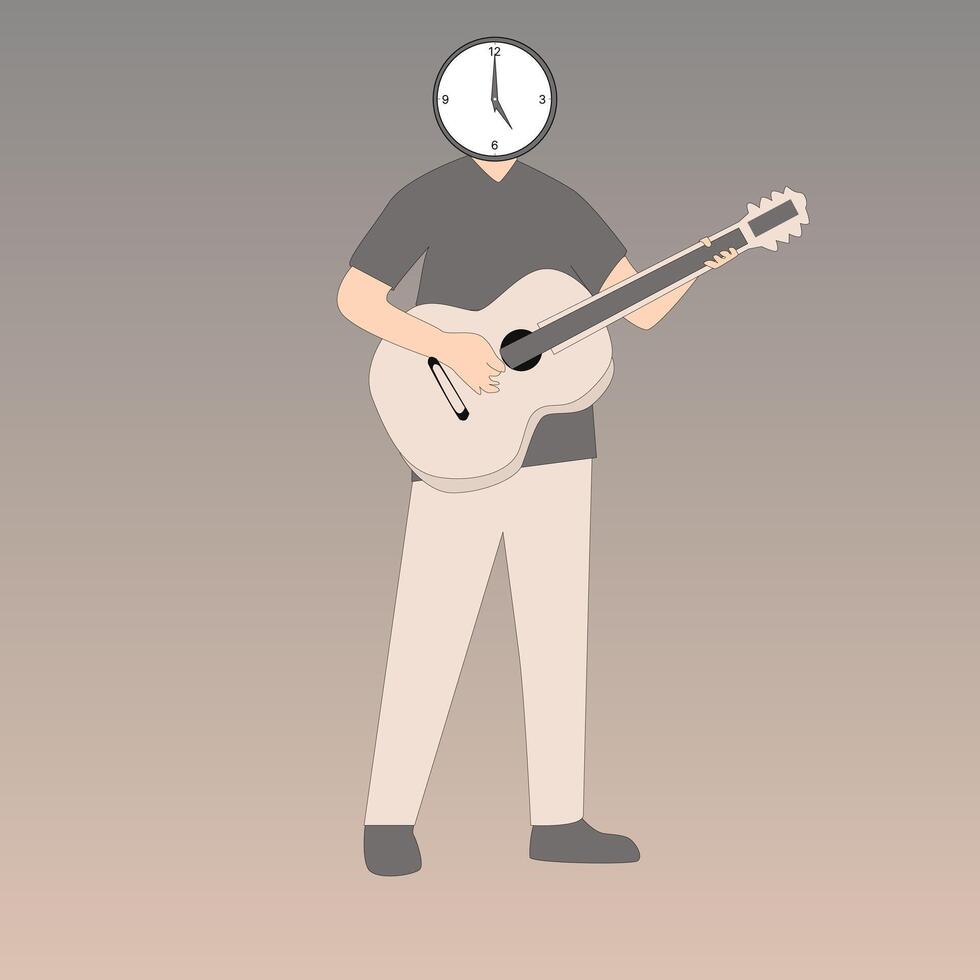 man playing guitar vector