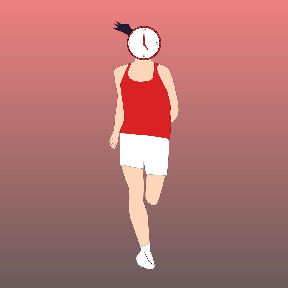 a woman running vector