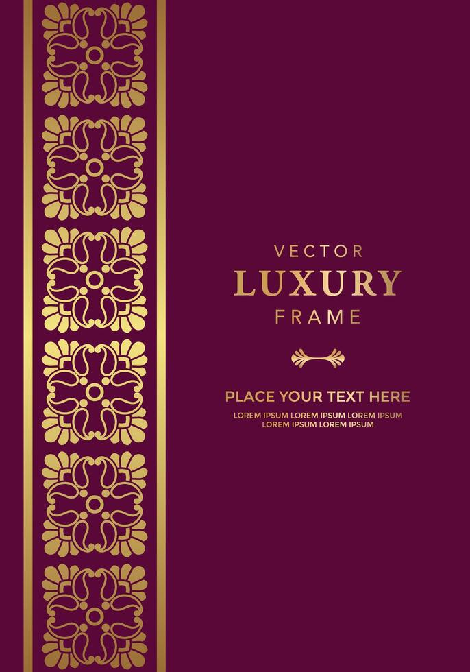 luxury batik Borders Vintage Frames Design Elements Gold ornamental greeting wedding invitation template vector