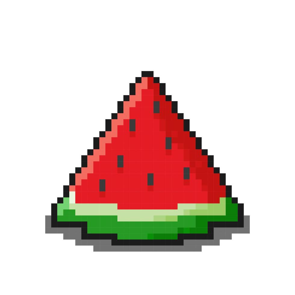 Watermelon pixel art. illustration design. Background isolated on white vector