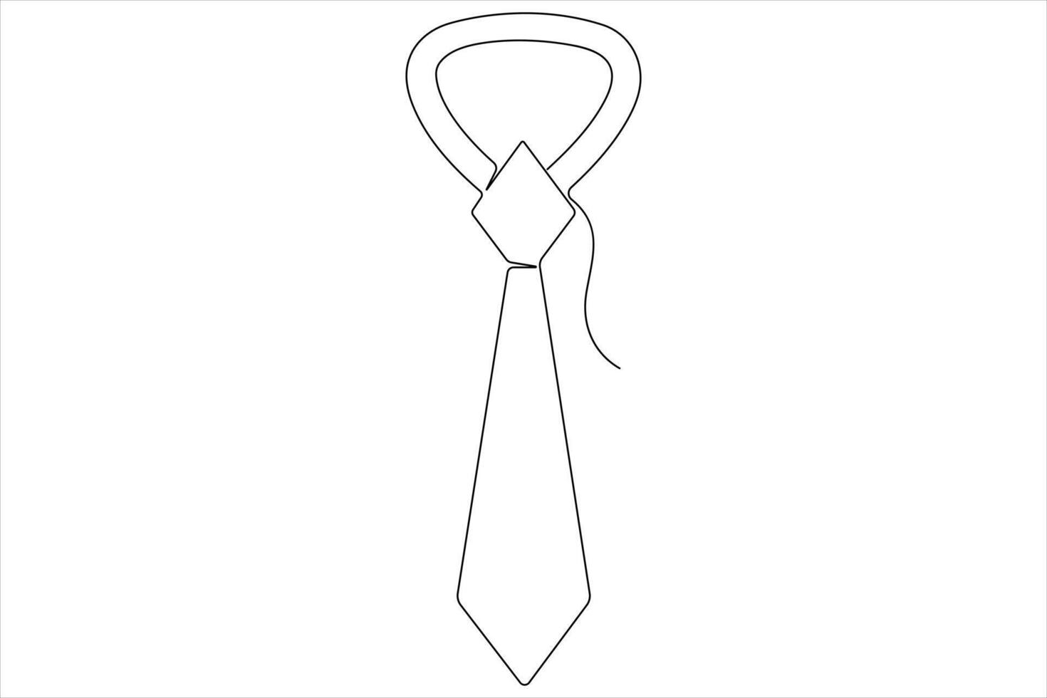 Continuous One line art drawing of tie and Happy Father's Day vector