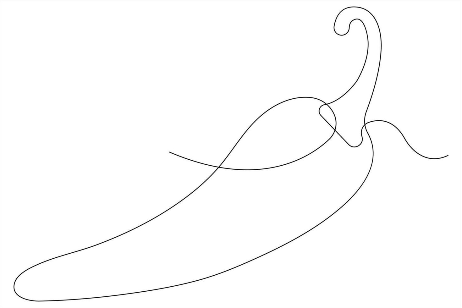 Hot spice chili pepper in continuous one line art drawing of style illustration vector
