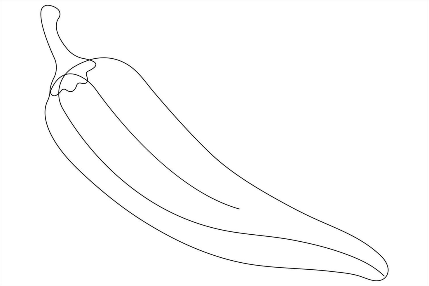 Hot spice chili pepper in continuous one line art drawing of style illustration vector