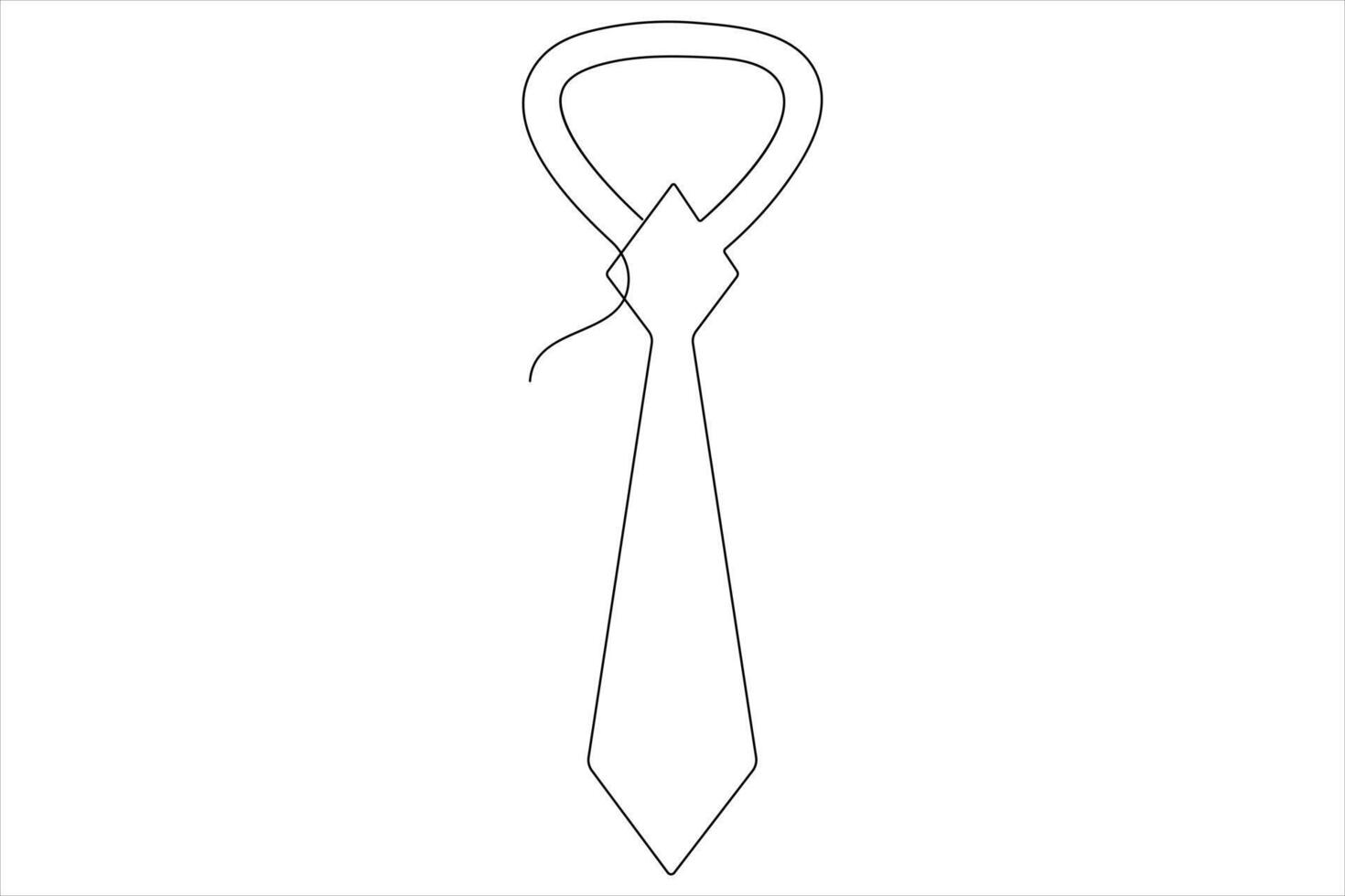 Continuous One line art drawing of tie and Happy Father's Day vector