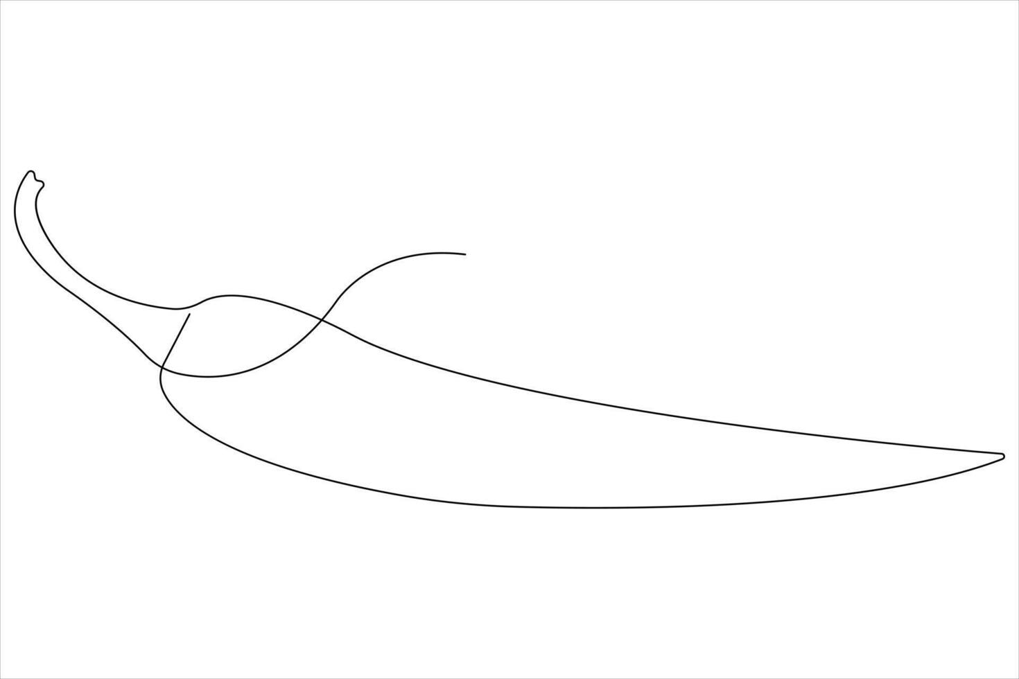 Hot spice chili pepper in continuous one line art drawing of style illustration vector