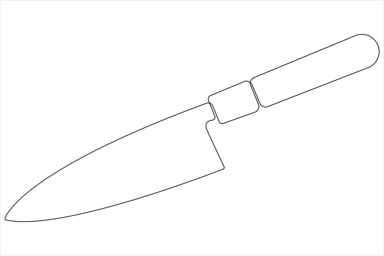 continuo uno línea Arte dibujo de cuchillo contorno ilustración vector