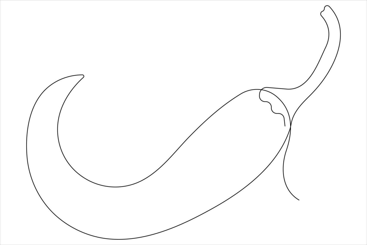 Hot spice chili pepper in continuous one line art drawing of style illustration vector